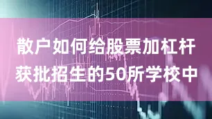散户如何给股票加杠杆　　获批招生的50所学校中